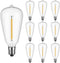 Couah 10 Pack Edison LED Light Bulbs, 0.6 Watt E12 Screw Base, Shatterproof ST38 Clear Plastic, Warm White