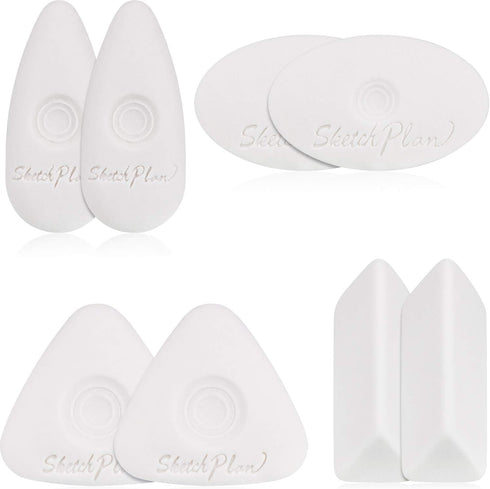 Outus Cube Erasers with Grip, Different Shape Vinyl White Eraser for Art Drawing, Writing, Sketching (8)