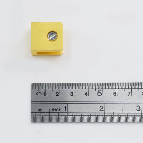 0.87" Inch 0.24"-0.32"(6-8mm) 4 KUMGROT Shelf Square Clips, Gold Pure Copper U Bracket Brass, Adjustable Support