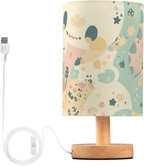 Amooorous Cartoon Baby Dinosaur Childlike Doodle Style Pastel Colors Bedroom Nightstand Lamps Baby