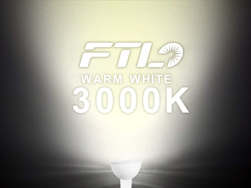 FTL MR16 LED Light Bulbs 3000K Warm White AC/DC 12V Non Dimmable Glass Cover for Track Lighting and Outdoor Landscape