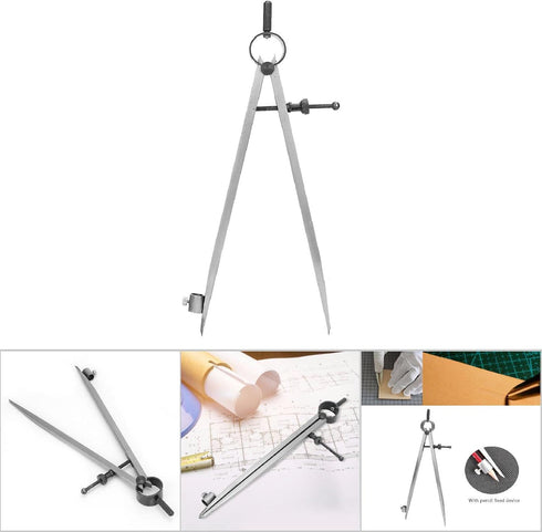 Adjustable Wing Divider Craft Tool, 200mm Line Location Scriber Drawing Compasses for Industrial Woodworking Household