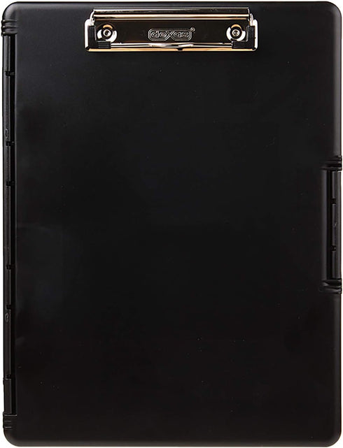 Dexas Slimcase 2 Storage Clipboard with Side Opening, Black, Office Supplies Clipboards to Organize, Carry and Store, A4 Holder, Combine Style and Functionality, Slim Nursing Clipboard with Storage