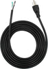 10FT Power Cable Replacement, 110V 115V 120V 300V Pigtail for Appliance, NEMA 5-15P Plug US SJT 18AWG