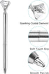 PATIKIL 6 Pack Black Ink Ballpoint Pen, Crystal Diamond Twist Metal Pen 1.0mm Medium Point for Journaling Style 1