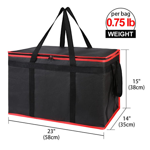 2-Pack Bodaon Insulated Food Delivery Bag for Hot and Cold Meal, XXX-Large Shopping Cooler Bags, Grocery Tote