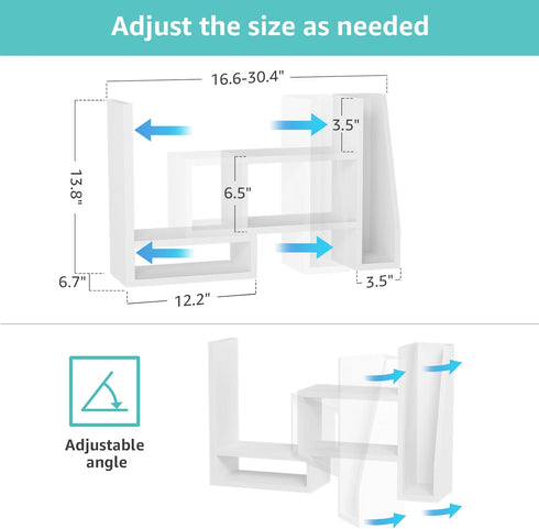 Desktop File Organizer Desk Organizer Shelf - White Office Organization Shelves for Top of Desk Organizers