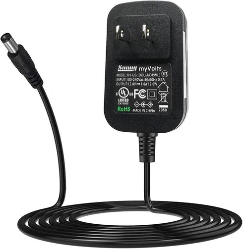 MyVolts 12V Power Supply Adaptor Compatible with Necktek Shiatsu Neck and Back Massager - US Plug - with Extension