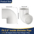 2pcs 2.5" 90 Elbow 2-Way 90 Elbow 2.5" uxcell Degree Pipe Fittings, Furniture Construction Grade Degree PVC Corner