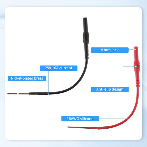 FdcLixuvol 2 Pack 4 mm Back Probe Kit, Flexible Spoon Back Probes Automotive Bendable Multimeter Test Pins Compatible