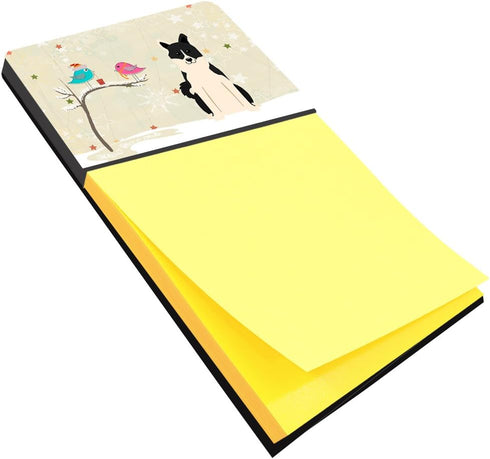 Caroline's Treasures Christmas Presents between Friends Russo-European Laika Spitz Sticky Note Holder, Multicolor (BB2501SN) by Caroline's Treasures