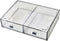 Desk Drawer Organizer, Stackable Plastic Storage for Office Supplies, Clear 2 Compartment Desk Organizer Box