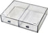 Desk Drawer Organizer, Stackable Plastic Storage for Office Supplies, Clear 2 Compartment Desk Organizer Box