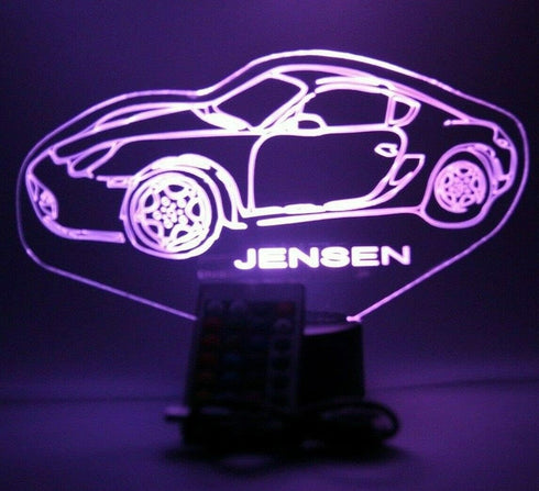 16 Dimmer, Rwce Car Night Light Up LED Personalized Name Engraved Fast Highly Exclusive Luxury Sports Car Table Lamp