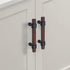 3" 3" Walnut Wood Cabinet Pull Handle Black Drawer Knob Pulls for Kitchen Beech Wood Dresser Knob (Walnut, Hole