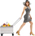Offices,14.53 Folding Utility Rolling Cart, Portable Shopping Handcart, Collapsible Cart with Wheels for Camping