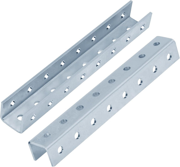 2 PCS 15-3/8" U Shaped Strut Connector Bracket, 6 Gauge Metal Joiner Support for 1/2" Bolt in 1-5/8" Channel, Steel