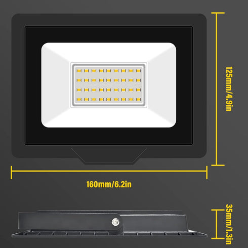 AUXTINGS 30W LED Flood Lights Outdoor Security Lights 3000LM Outside Lamp 4000K Warm White Spot Light Exterior Lighting for Yard Backyard House Court Stadium Parking,IP66 Waterproof 110V by AUXTINGS
