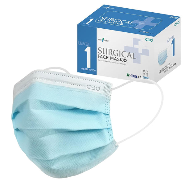 CSD Colo 50 Pcs ASTM Level 1 Disposable Face Masks, 3 Ply