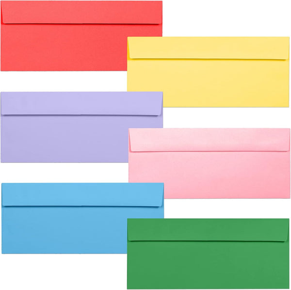 Business Envelopes, 120-Pack #10 Envelopes, 4 1/8 x 9 1/2 Inches, Available in 6 Colors
