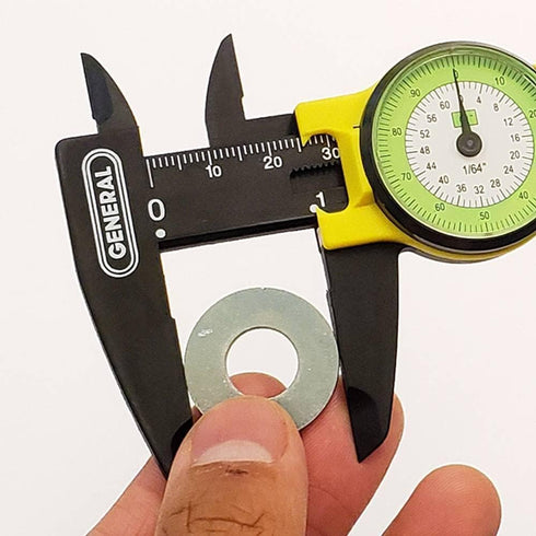 General Tools 142 Plastic Dial Caliper, 0-6" Range, .01" & 1/64" Accuracy