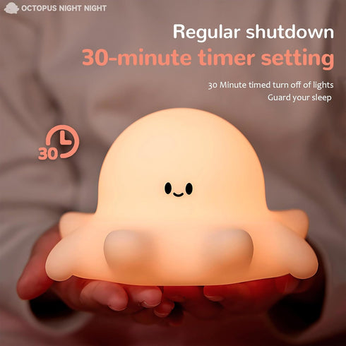 DAMELYN Octopus Night Light for Kids, Adjustable and Timed Silicone Night Lamp, Octopus Lamp Room Decor for Nursery