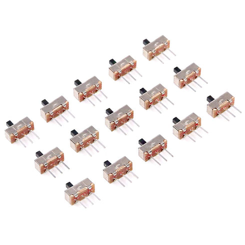 Glarks 50Pcs SS-12D00G3 2 Position SPDT 1P2T 3 Pin Mini Vertical Slide Switch for Arduino PCB Panel