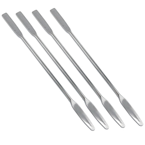 Stainless Steel Mini Double-Ended Spatula, Semi-Micro Shovel with Conical Arrow End and Flat End - 4PCS