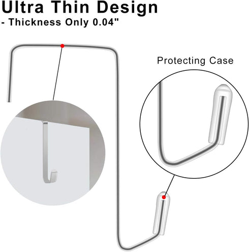 12 Pcs Sturdy Metal Over the Door Hooks - Door Hanger Hooks for Hanging Clothes, Towels, Purses, 15 Lbs Capacity