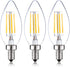 12 Volt LED Candelabra Bulbs E12, 40 Watt Replacement Soft White 3000K, Low Voltage 12V 24V, 3 Pack