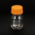 PATIKIL 100mL Reagent Media Bottle, 1Pcs Round 3.3 Borosilicate Glass Storage Bottle with Yellow Screw Cap for Home,