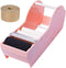 QILIMA Desktop Pink Water Activated Tape Dispenser, 1.88In x 55 Yards Kraft Paper Gum Tape