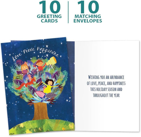 Tree-Free Greetings Season's Greeting Cards - 10 Artful Designs with Matching Envelopes, 100% Recycled Paper