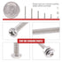 Hilitchi 600-Piece M2 M3 Phillips Pan Head Screws, Bolt Nut Lock Flat Washers Assortment Kit, 304 Stainless Steel
