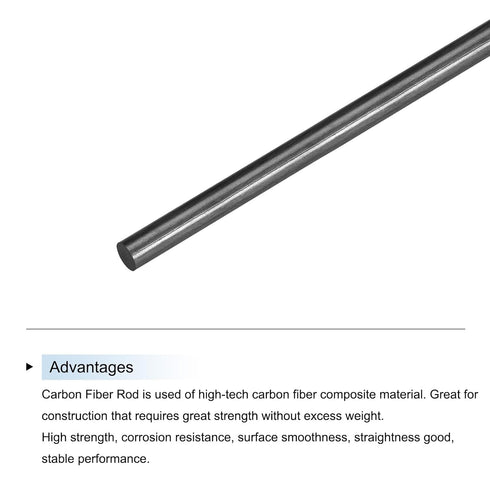 MECCANIXITY Carbon Fiber Rod, 4.5mm x 100mm for RC Plane DIY Tool, Pack of 5