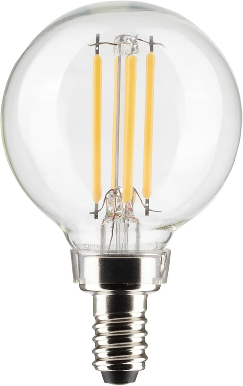 Satco 4-Watt LED E12 Light Bulb, 2700K, 15000 Hour Rating, Dimmable