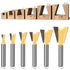 KOWOOD Dovetail Router Bit Set, 6 Sizes with 1/4 Inch Shank for Wood Milling Cutter Tool