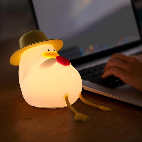 Duck Night Light for Kids, Cute Duck Touch Lamp for Bedrooms, Soft Silicone Rechargeable Nursery Nightlight
