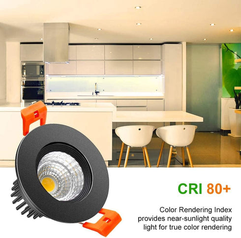 2inch Dimmable 3W 2700K, CRI80, 25W Bulbs (4Pack) LightingWill LED Downlight, COB Recessed Ceiling Light, Ultra Warm