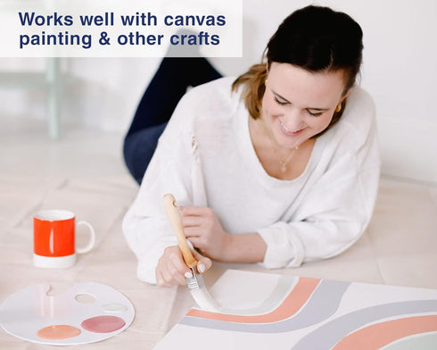 Zibra Square Paint Brush, 1-inch, for Painting Murals, Details, Narrow Trim & Windows, Artist Brush