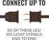 612 100 24.75 25.4 Vermont Clear LED Christmas String Lights on Brown Wire Cord, UL Approved, Indoor and Outdoor Use