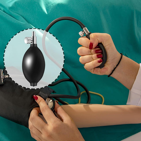 Lamoutor 3Pcs Blood Pressure Latex Bulb Replacement Pump Hand Squeeze Sphygmomanometer Bulb with Air Release Valve
