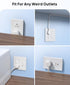TROND Flat Extension Cord, 6ft with 360 Rotating Plug, Low Profile Power Strip, 3 Way Plug Extension for Indoor