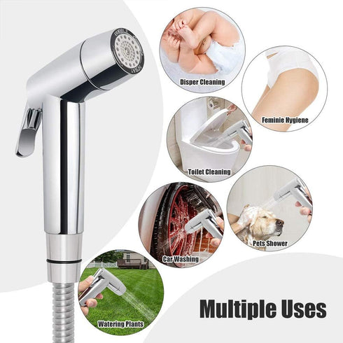 Set, 3 Set Handheld Bidet Sprayer Toilet Bathroom with Wall Bracket Hose Closestool, Squatting Pan, Water Flower, Floor