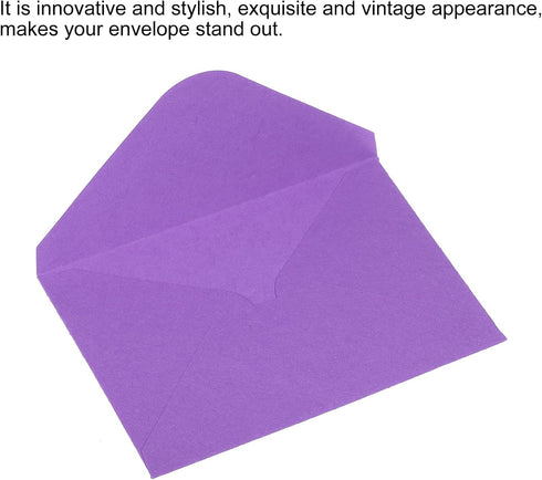 PATIKIL Mini Envelopes, 50 Pack Mini Gift Card Business Card Envelopes for Weddings, Purple