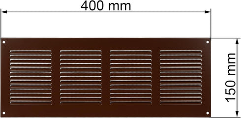 Vent Systems 16" x 6'' Inch Brown Air Vent Cover, Metal Air Return Grill with Pest Guard Screen