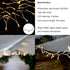 360 Patio Umbrella Lights, Solar Waterproof Umbrella String Lights with Warm White LED, Fairy String Lights Perfect