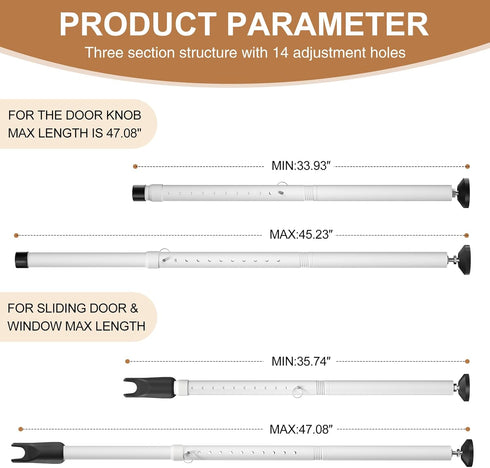 Enayplon Jammer, 1 Pack Sliding Glass Door Security Bar, Patio Door Barricade Security Bar, Apartment BarSliding Door