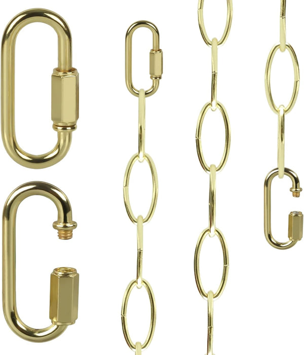 Kofuyni 6FT Bright Gold Finish Chandelier Chain, Adjustable 72 Inches Pendant Light Fixture