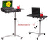 Pinikuyiro Rolling Adjustable Laptop Cart,Height Adjustable Mobile Laptop Stand Desk Rolling Cart,Black